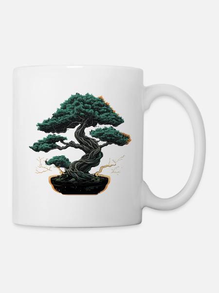Polierter Bonsai-Baum - Tasse - Weiß