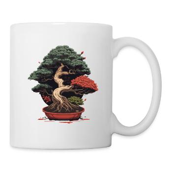 Bonsai Baum Design - Tasse - Weiß - Rechts