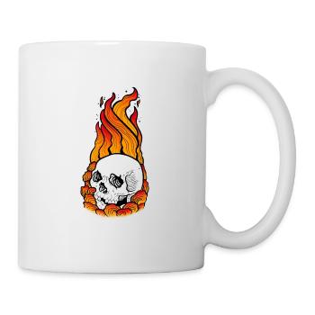 Schädelschädel in Flammen - Tasse - Weiß - Rechts