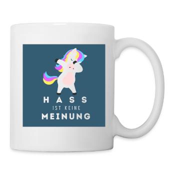 Einhorn Hass ist keine Meinung BP - Tasse - Weiß - Rechts