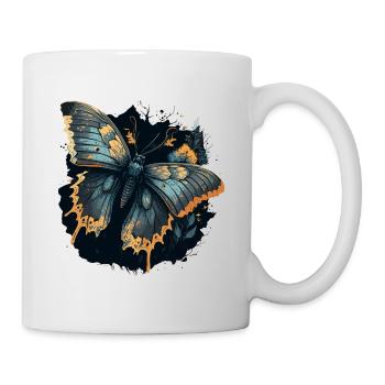 Dunkler Schmetterling - Tasse - Weiß - Rechts