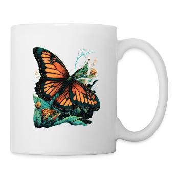 Schmetterling liebt Blumen - Tasse - Weiß - Rechts
