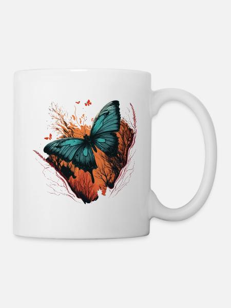 Flinker Schmetterling - Tasse - Weiß