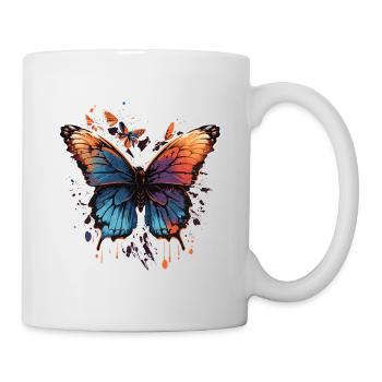 Papillon coloré - Mug blanc - blanc - Droite