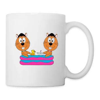 POOL - PLANSCHBECKEN - OTTER - BIBER - MARDER - Tasse - Weiß - Rechts