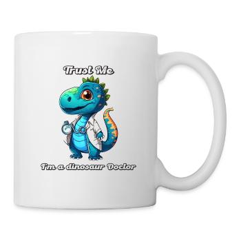 Little cute green dinosaur dressed up as a doctor. - Mug - white - Right