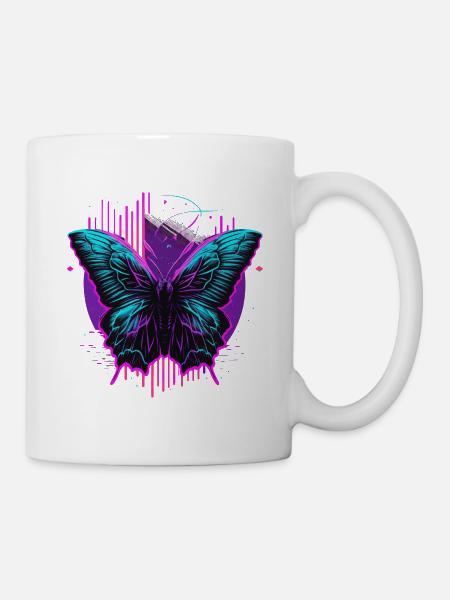 Leuchten im dunklen Schmetterling - Tasse - Weiß