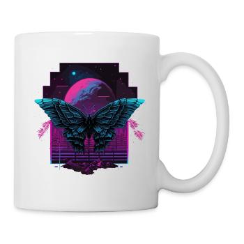 Buttterfly at Vaporwave Night - Mug - white - Right