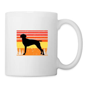 Vieux danois Pointer Dog Silhouette Retro Sunset - Mug blanc - blanc - Droite