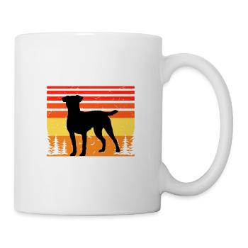 Patterdale Terrier Dog Silhouette Retro Sunset - Mug - white - Right