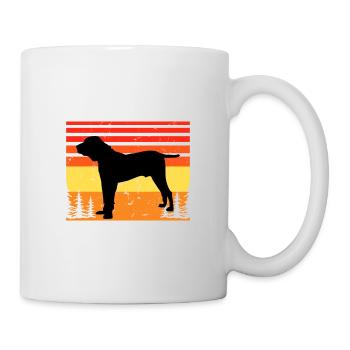 Kumaon Mastiff Hund Lover Silhouette Vintage Sonnenuntergang - Tasse - Weiß - Rechts