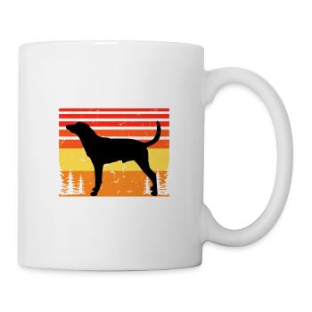 Léopard Chien Chien Amoureux Silhouette Vintage Coucher de Soleil - Mug blanc - blanc - Droite