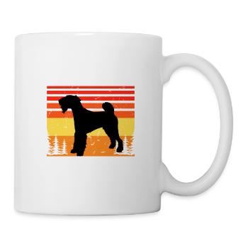 Lakeland Terrier Dog Lover Silhouette Retro Sunset - Mug blanc - blanc - Droite