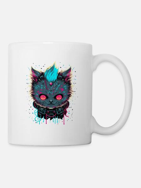 Chat maléfique - Mug blanc - blanc