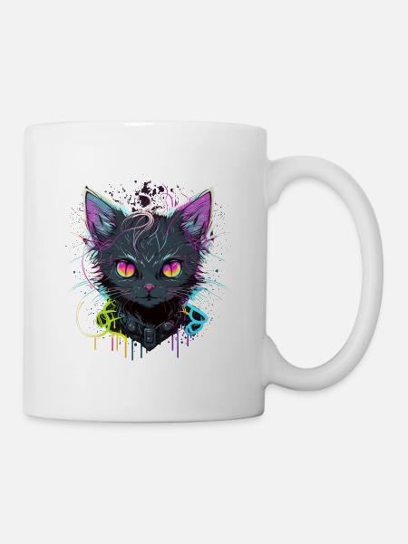 Coole Katze Illustration - Tasse - Weiß