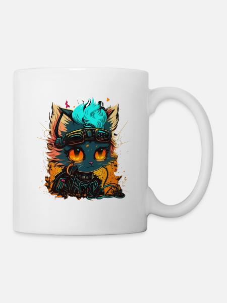 CyberCat - Tasse - Weiß