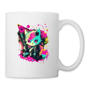 Cyper Warrior Kitty - Tasse - Weiß - Rechts
