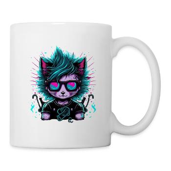 Elektrifizierter Emo Cat - Tasse - Weiß - Rechts