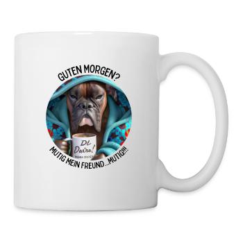 MORGENMUFFEL - HUND MIT KAFFEE - Tasse - Weiß - Rechts