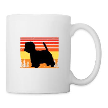 Westie Dog Lover Silhouette Vintage Sunset - Mug blanc - blanc - Droite