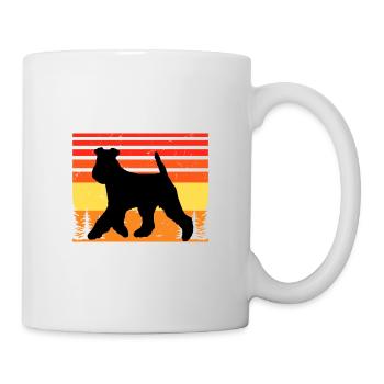 Welsh Terrier Dog Lover Silhouette Vintage Sunset - Mug blanc - blanc - Droite