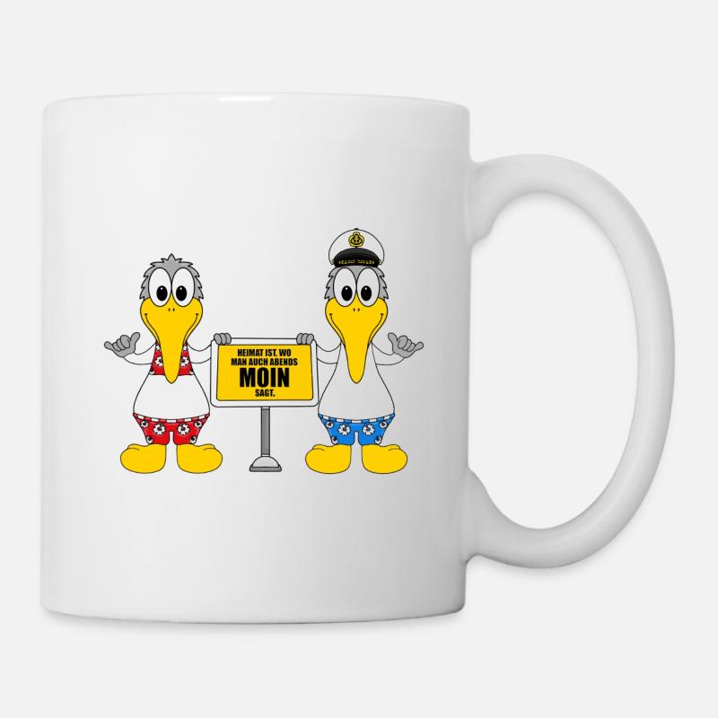 MÖWEN - MEER - HEIMAT - MOIN - VÖGEL - TIERE - Tasse - Weiß