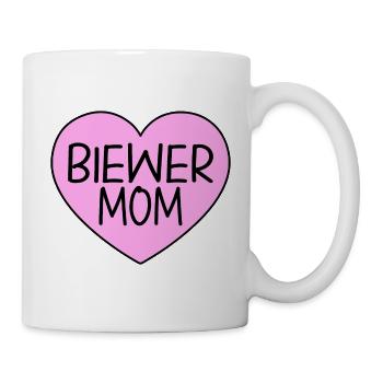 Biewer Yorkshire Terrier Maman Mama Coeur Rose - Mug blanc - blanc - Droite