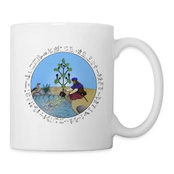 Erkenntnis, schwarze Schrift - Tasse - Weiß - Rechts