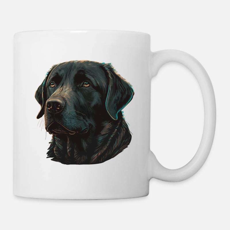 Niedlicher fester schwarzer Labrador Retriever - Tasse - Weiß