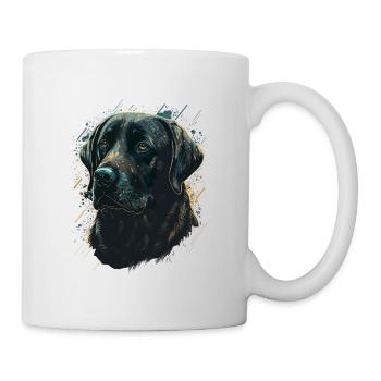 Labrador Retriever auf maligem Hintergrund - Tasse - Weiß - Rechts