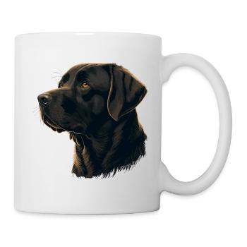 Weich aussehender dunkelbrauner Labrador Retriever - Tasse - Weiß - Rechts