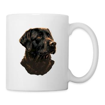 Schwarzer Labrador Retriever - Tasse - Weiß - Rechts