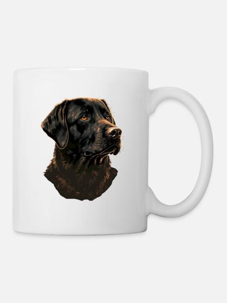 Black Labrador Retriever - Mug - white