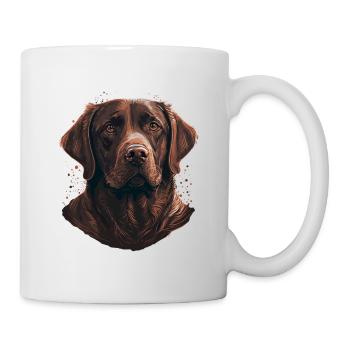 Entzückender brauner Labrador Retriever - Tasse - Weiß - Rechts