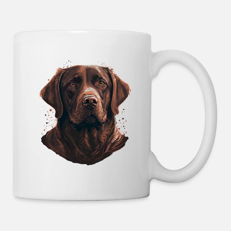 Entzückender brauner Labrador Retriever - Tasse - Weiß