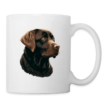 Brauner entzückender Labrador Retriever - Tasse - Weiß - Rechts