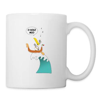 MÖWE - ITALIEN - GONDOLIERE - SURFER - O SOLE MIO - Tasse - Weiß - Rechts