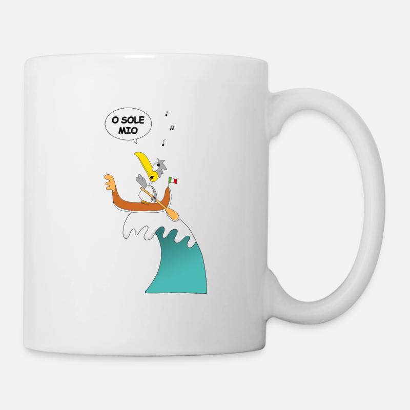 MÖWE - ITALIEN - GONDOLIERE - SURFER - O SOLE MIO - Tasse - Weiß