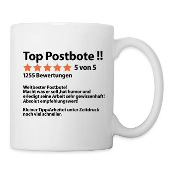Postbote Postzusteller Danke Dankeschön Sprüche - Tasse - Weiß - Rechts