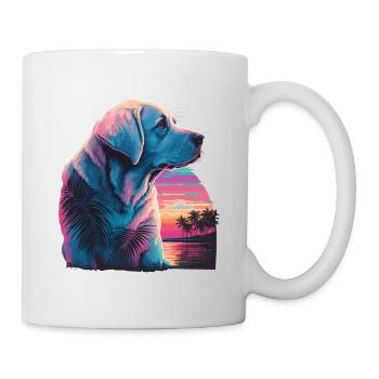 Labrador Retriever In Der Nähe Des Strandes Vaporwave - Tasse - Weiß - Rechts