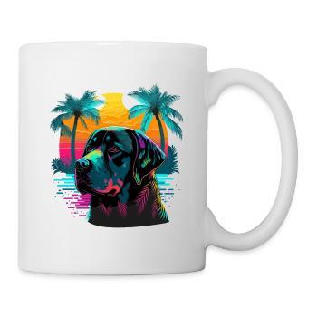 Strand Labrador Retriever Hund Illustration - Tasse - Weiß - Rechts