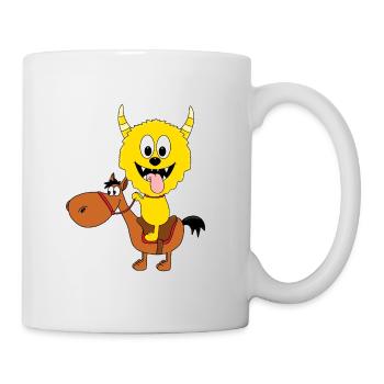 MONSTER - REITEN - TIERE - TIERISCH - KIND - BABY - Tasse - Weiß - Rechts