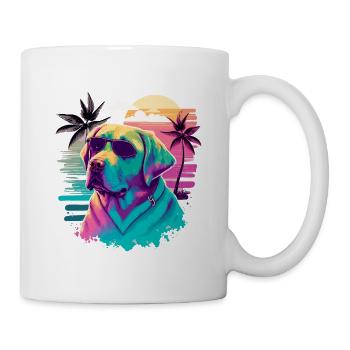 Cool sur les lunettes de soleil Labrador Retriever Vaporwave - Mug blanc - blanc - Droite
