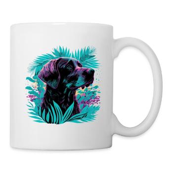 Jungle Art Labrador Retriever Illustration - Tasse - Weiß - Rechts