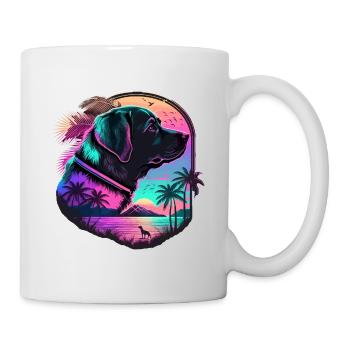 Große Vaporwave Labrador Retriever Illustration - Tasse - Weiß - Rechts