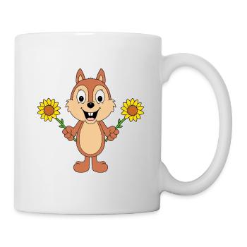EICHHÖRNCHEN - SONNENBLUMEN - BLUMEN - LIEBE - Tasse - Weiß - Rechts