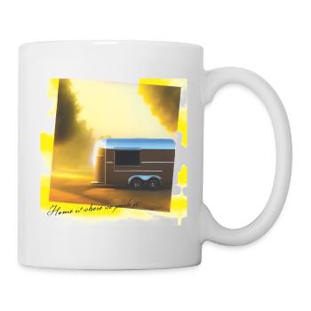 La maison est l’endroit où nous la garons - Mug blanc - blanc - Droite