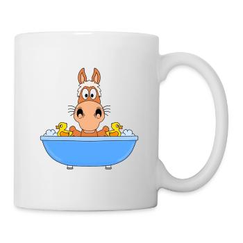 BADEWANNE - PFERD - PONY - TIER - KIND - BABY - Tasse - Weiß - Rechts