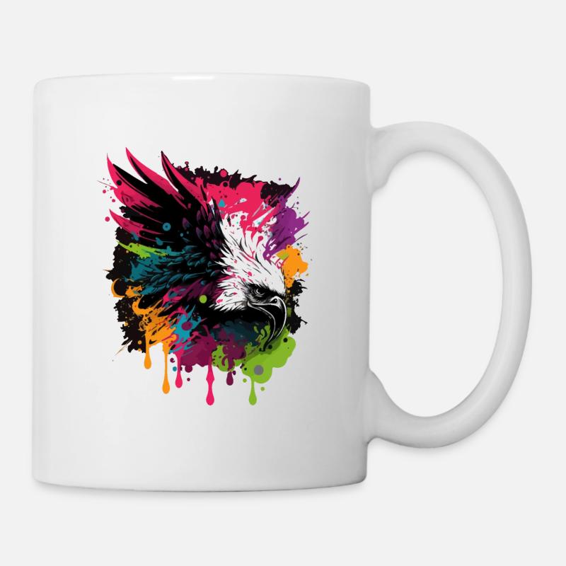 Farbenvoller Adler - Tasse - Weiß