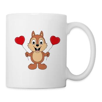 LUFTBALLONS - HERZEN - LIEBE - LOVE - EICHHÖRNCHEN - Tasse - Weiß - Rechts